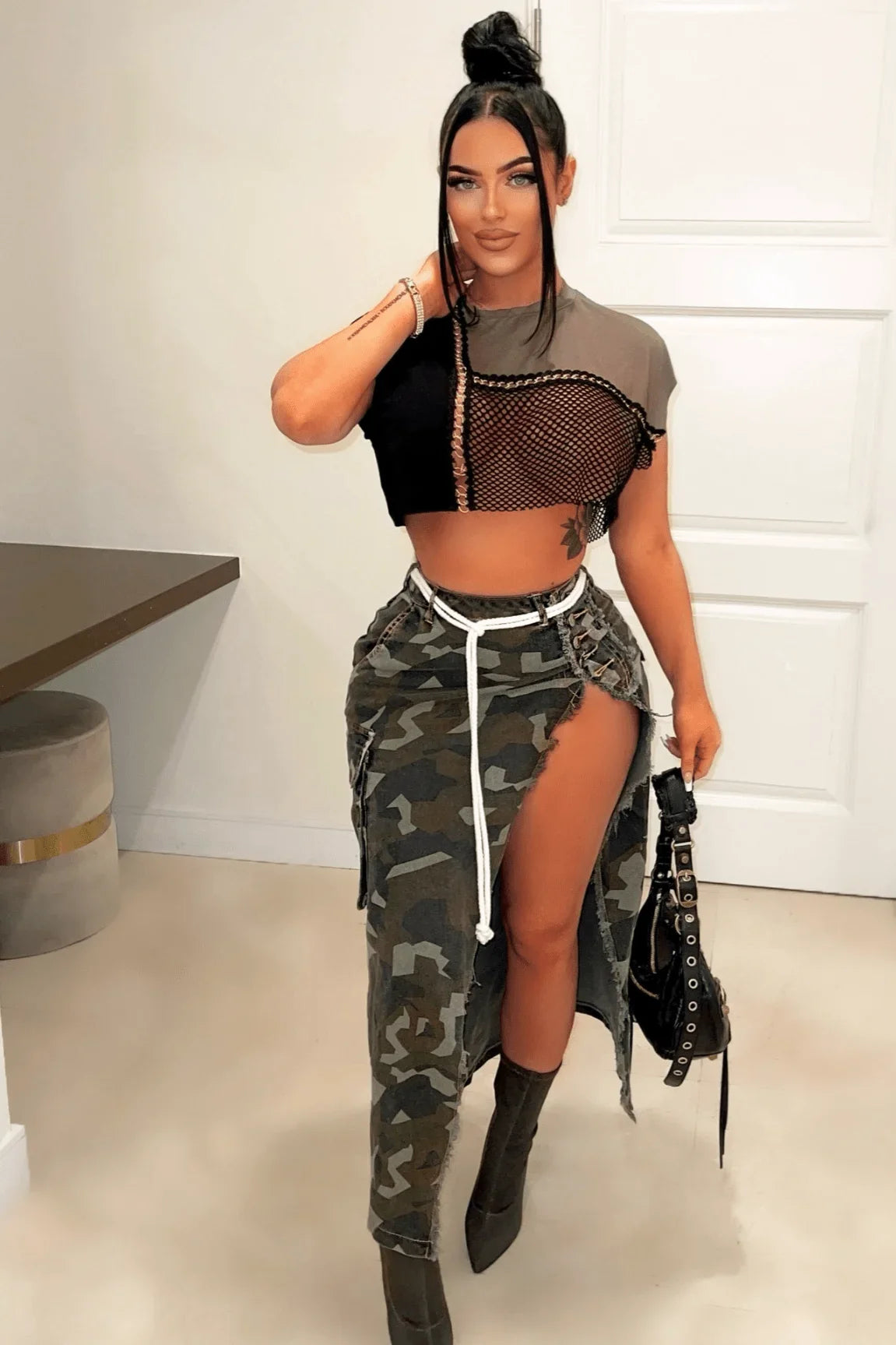 Revolt Skirt - Army Green Camo