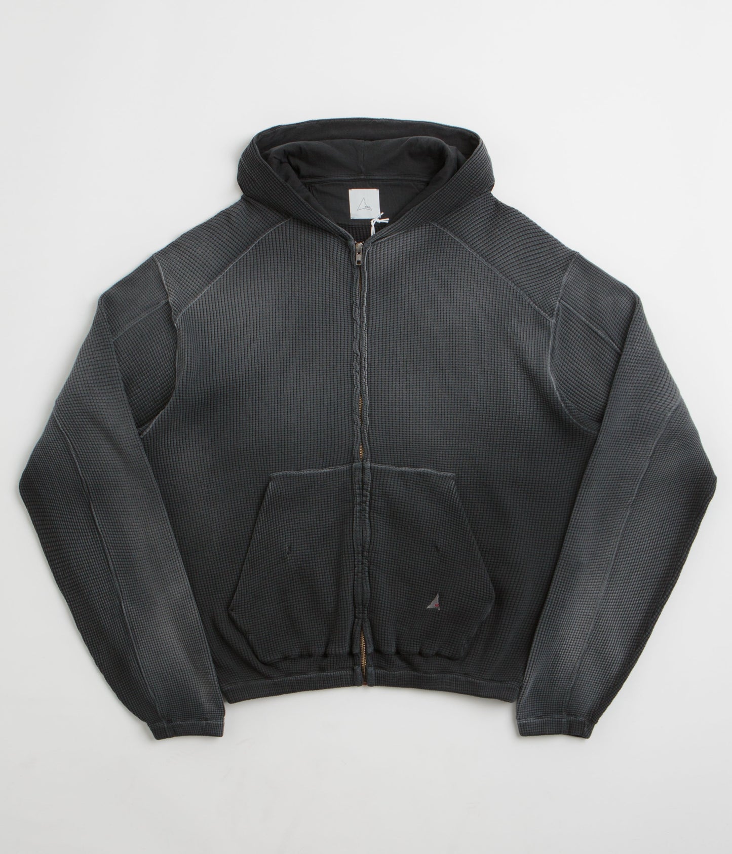ROA Bee Sun Faded Zip Up Hoodie - Black