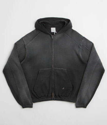 ROA Bee Sun Faded Zip Up Hoodie - Black