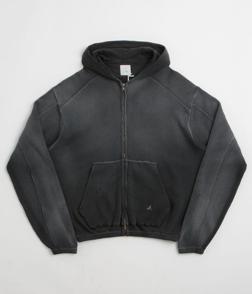 ROA Bee Sun Faded Zip Up Hoodie - Black