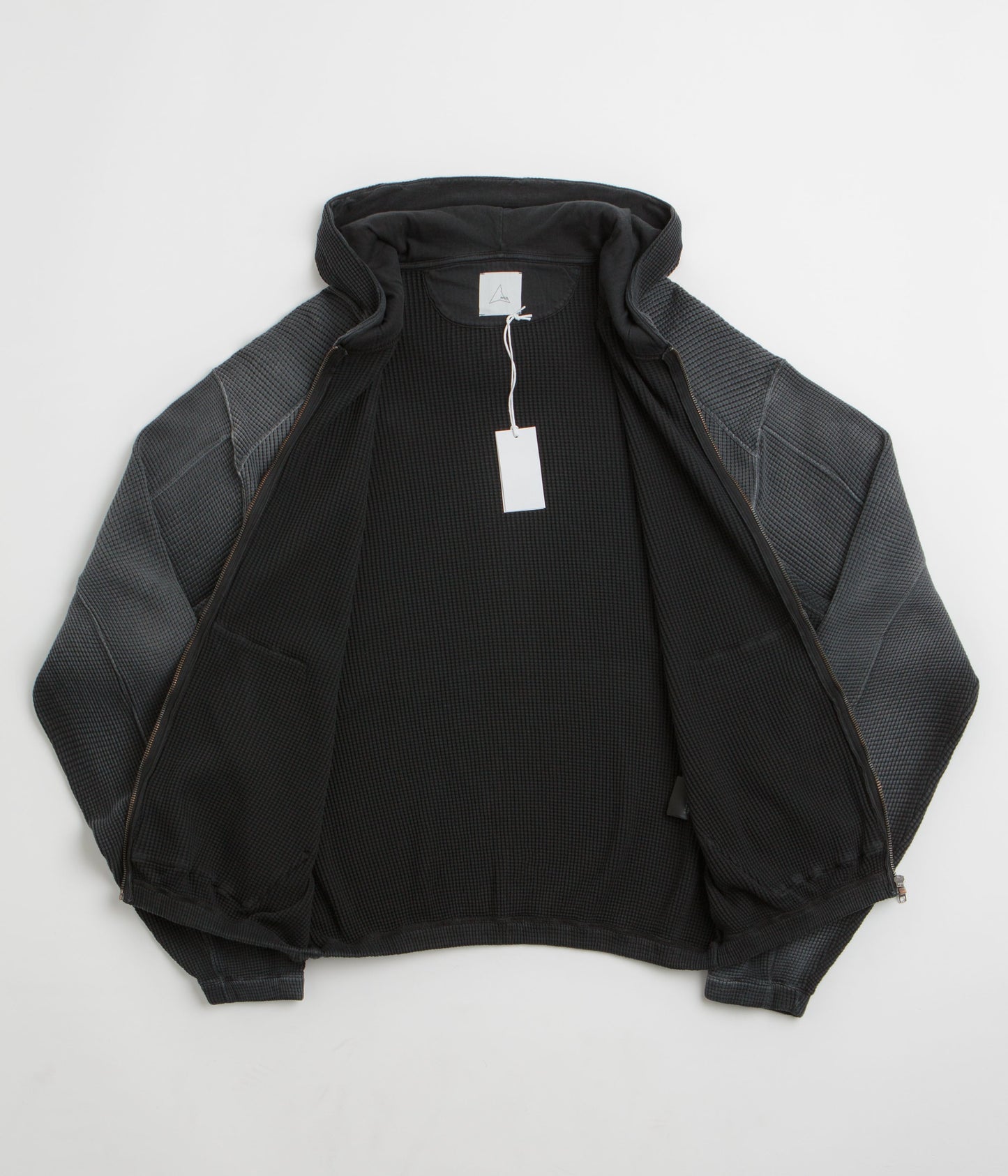 ROA Bee Sun Faded Zip Up Hoodie - Black