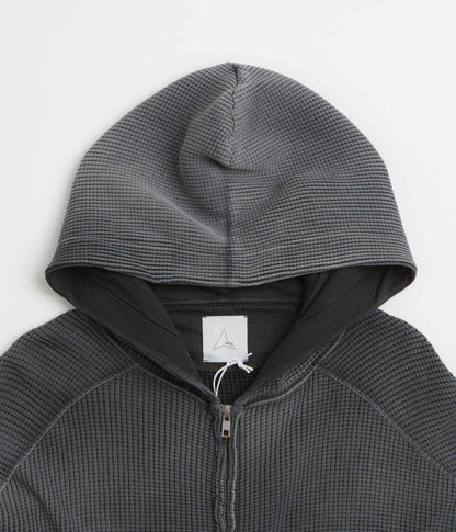 ROA Bee Sun Faded Zip Up Hoodie - Black