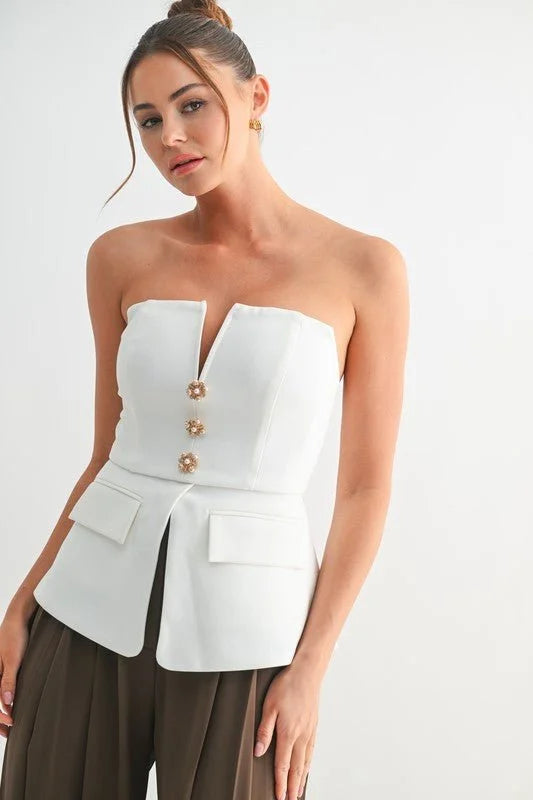 Romantic Edge Peplum Bustier