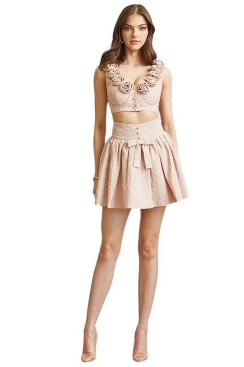 Rosette Romance Skirt Set (Pink)