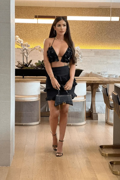 Santorini Days Skirt Set (Black)