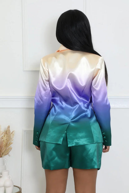 Satin Sunset Short and Blazer Set