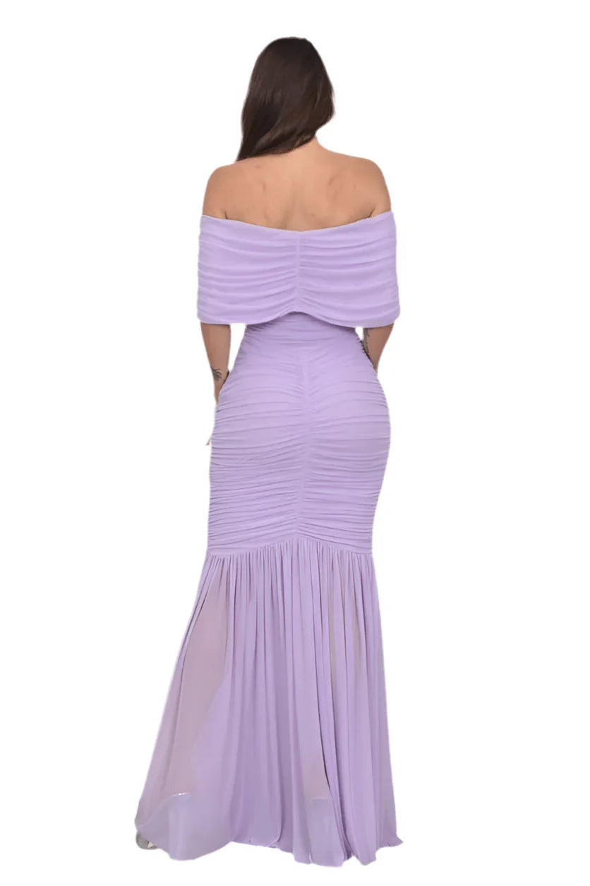 Seraphina Draped Elegance Gown Maxi Dress - Baby Pink