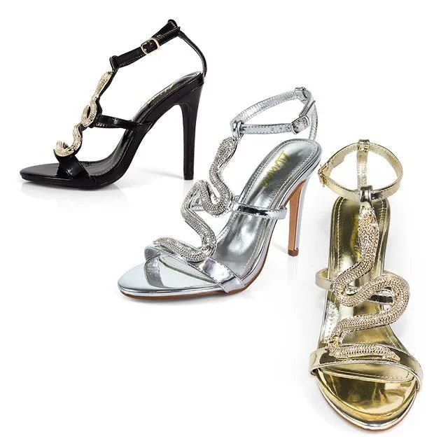 Serpentina Melissa Crystal Stiletto Heels Black