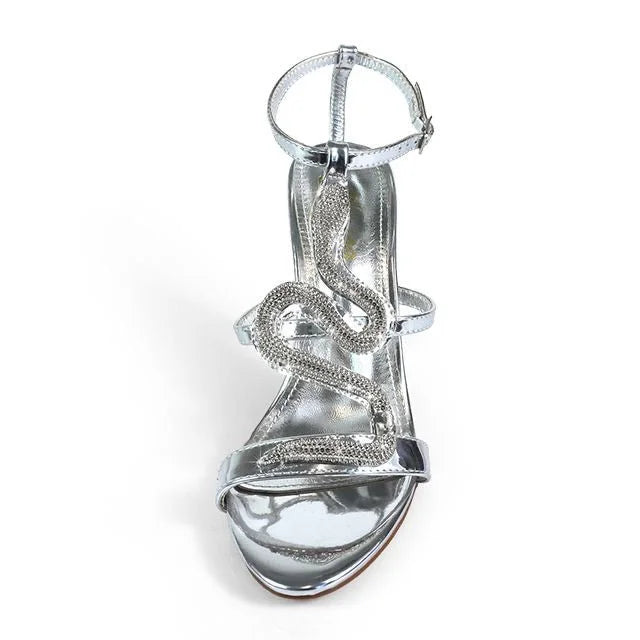 Serpentina Melissa Crystal Stiletto Heels Silver