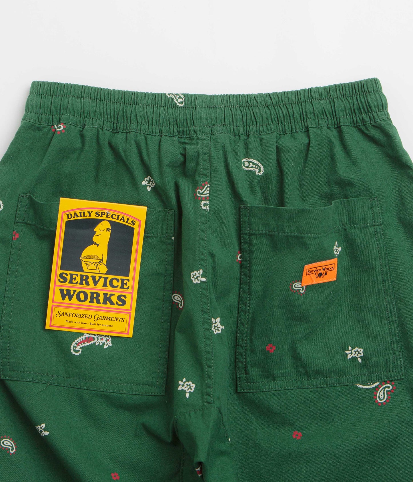 Service Works Paisley Chef Shorts - Forest