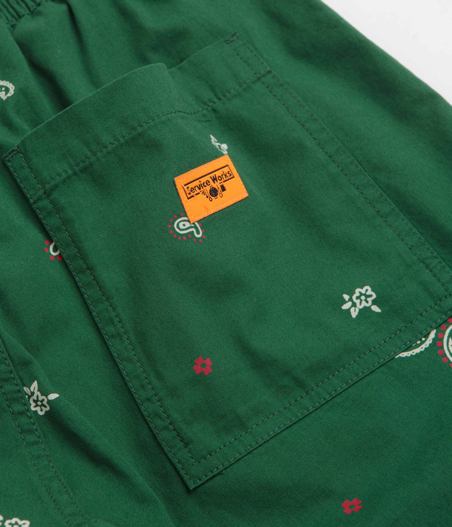 Service Works Paisley Chef Shorts - Forest