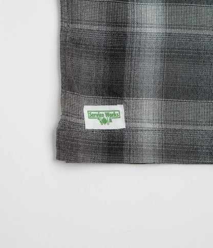 Service Works Plaid Resort Short Sleeve Shirt - Black