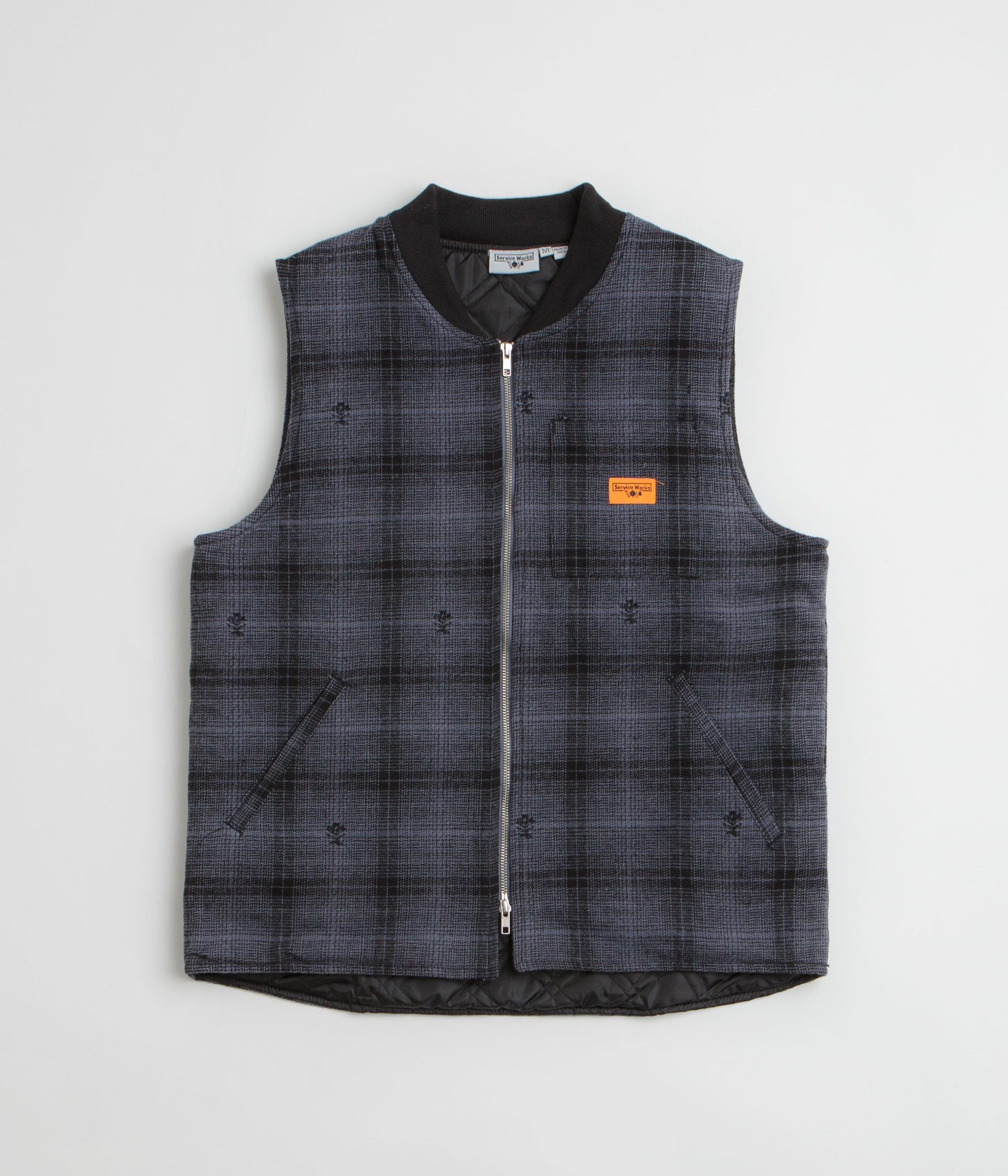 Service Works Thistle Plaid Work Vest - Black