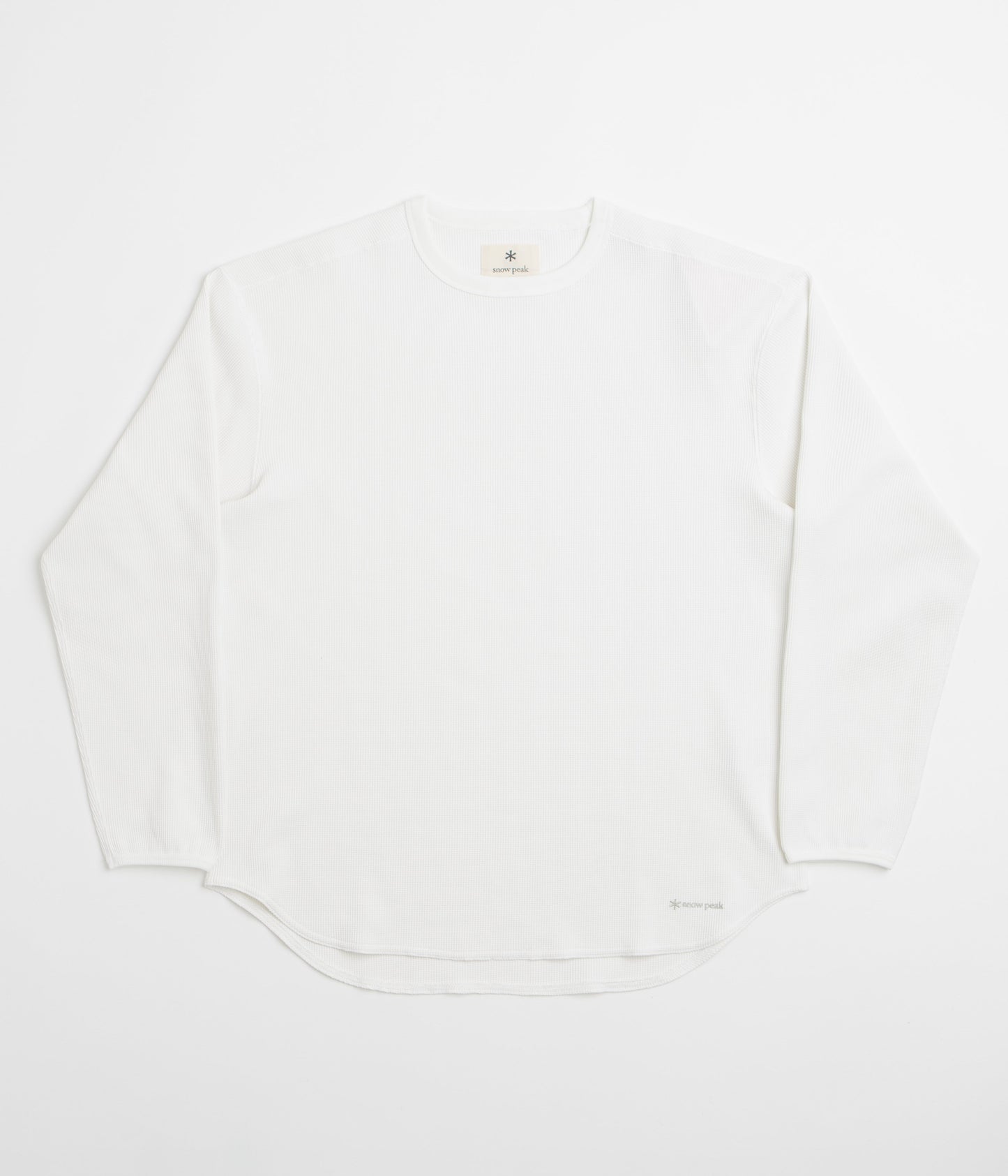 Snow Peak Dry Waffle Long Sleeve T-Shirt - Off White