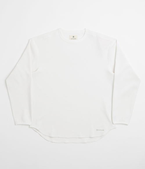 Snow Peak Dry Waffle Long Sleeve T-Shirt - Off White