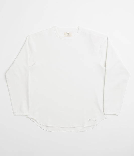 Snow Peak Dry Waffle Long Sleeve T-Shirt - Off White