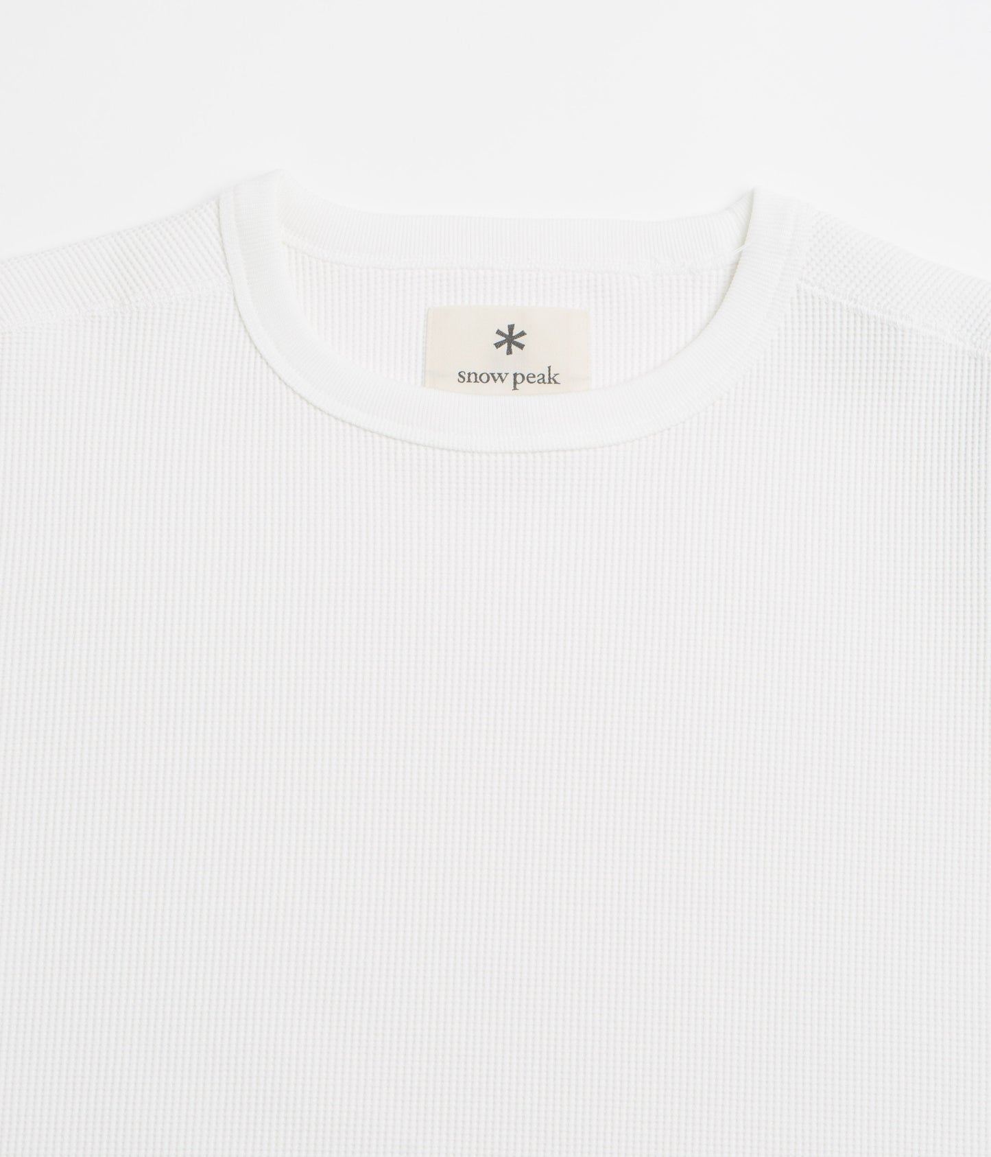 Snow Peak Dry Waffle Long Sleeve T-Shirt - Off White