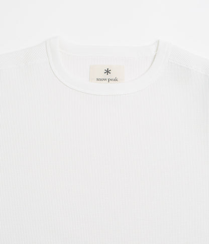 Snow Peak Dry Waffle Long Sleeve T-Shirt - Off White