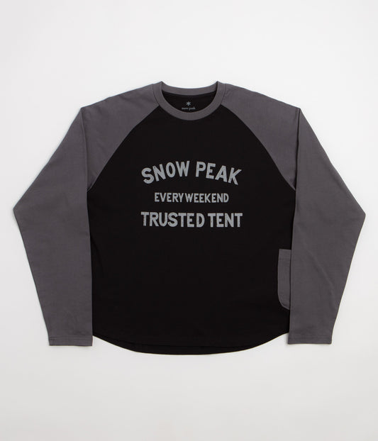 Snow Peak Raglan Long Sleeve T-Shirt - Black