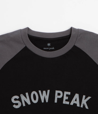 Snow Peak Raglan Long Sleeve T-Shirt - Black