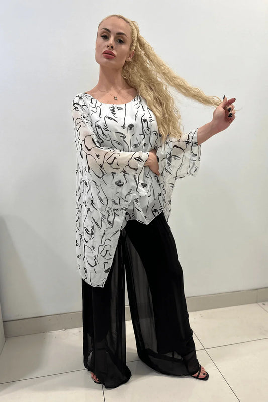 Splendida Silky Italian Blouse (White)