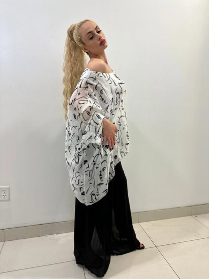 Splendida Silky Italian Blouse (White)
