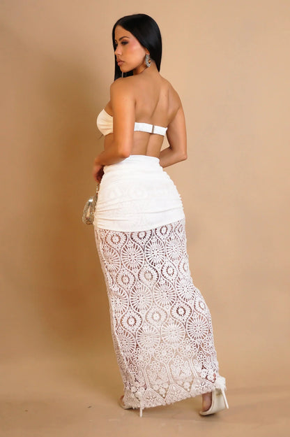 Starlit Crochet Luxe 2-Piece Set- White