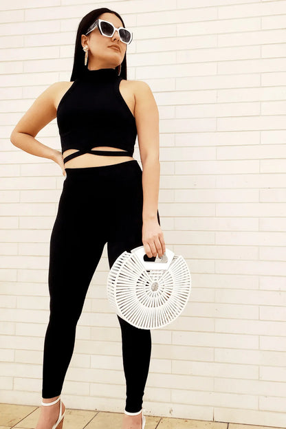 Summer Vacay Top & Leggings  Sculpting Set (Black)