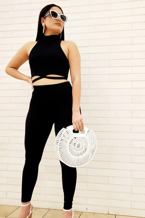 Summer Vacay Top & Leggings  Sculpting Set (Black)