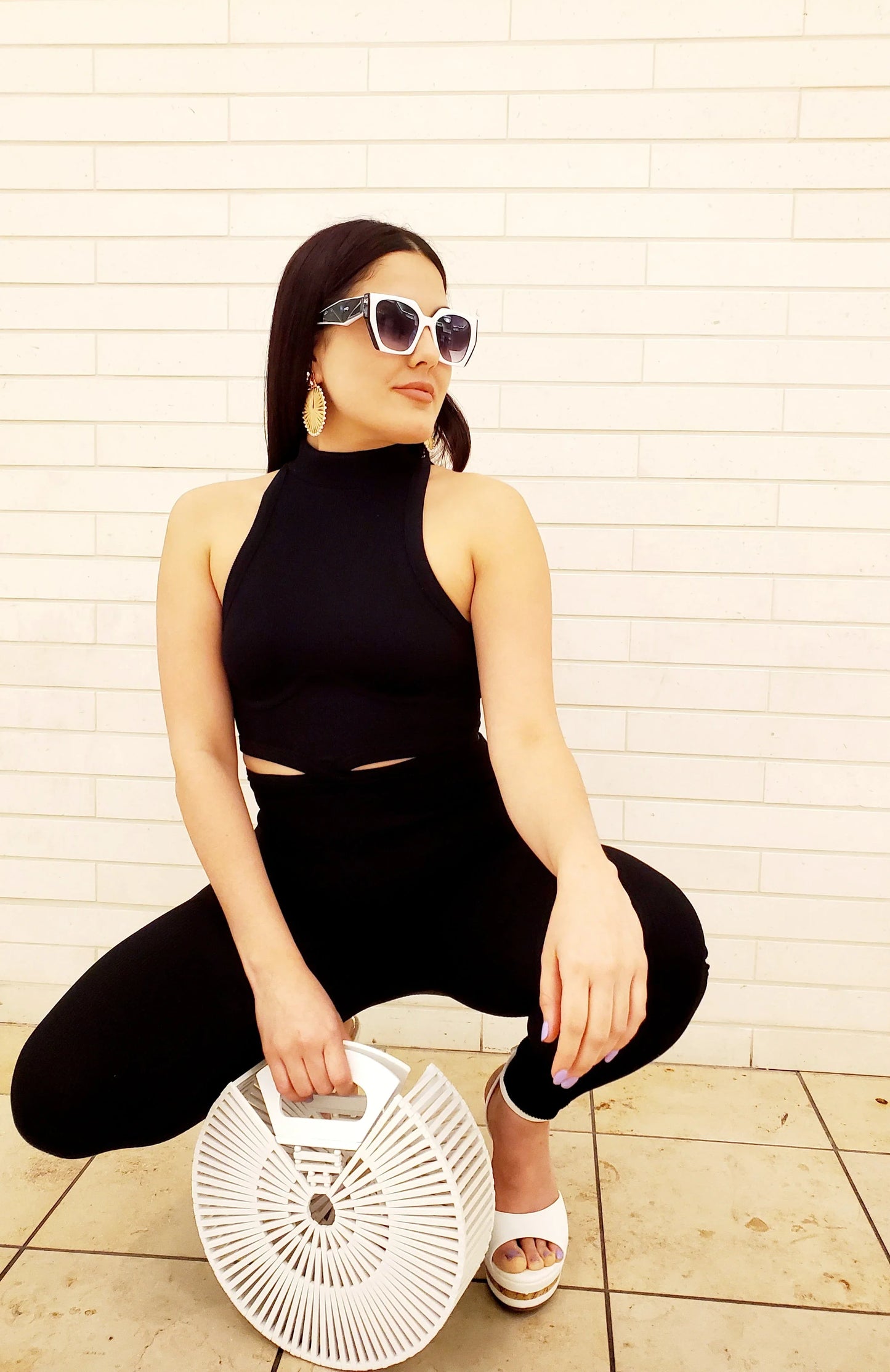 Summer Vacay Top & Leggings  Sculpting Set (Black)