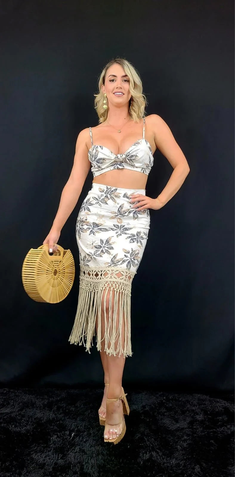 Sun and Sand Skirt Set - White Floral