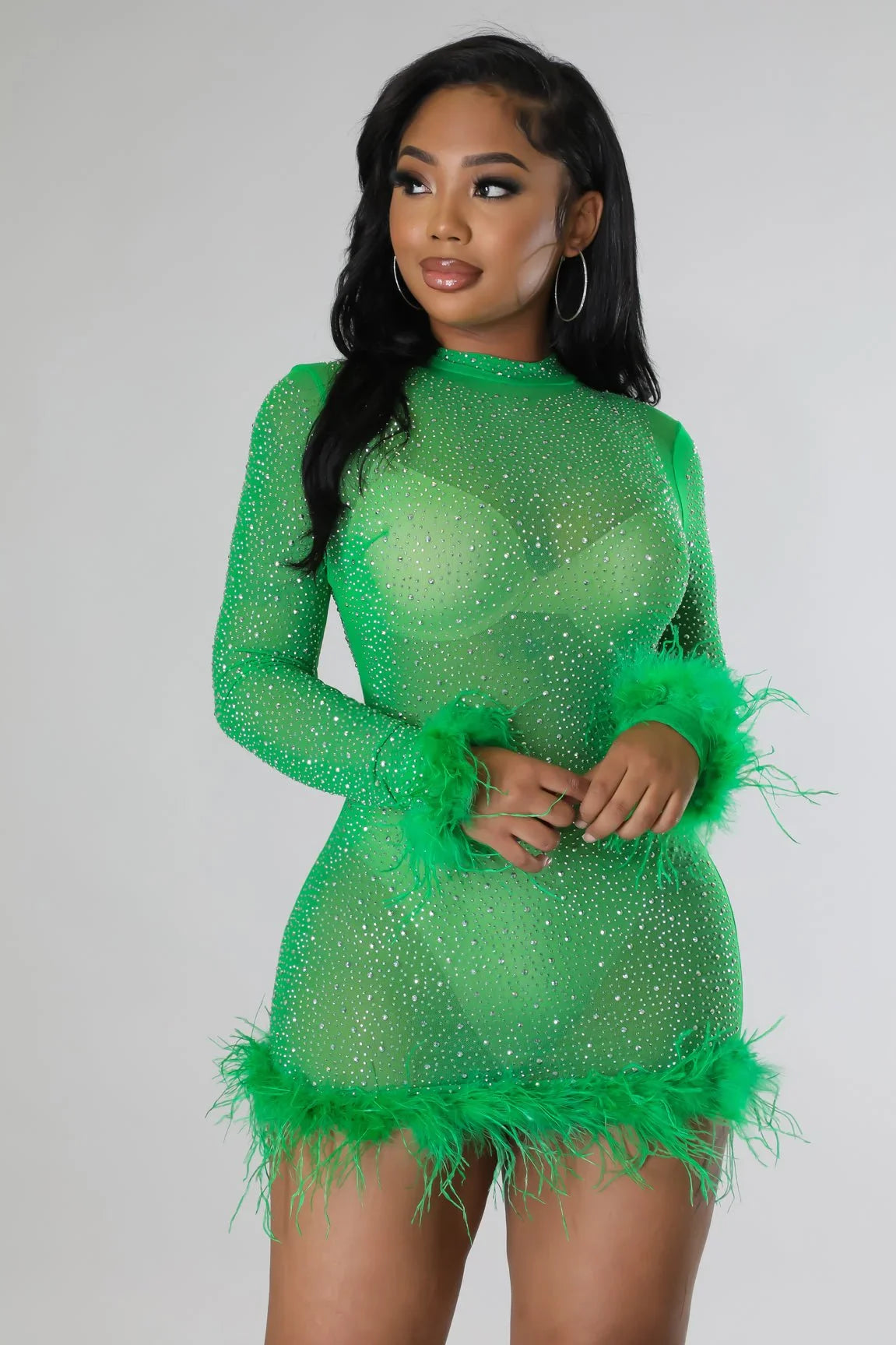 Sweetest Cutie Mini Dress (green)