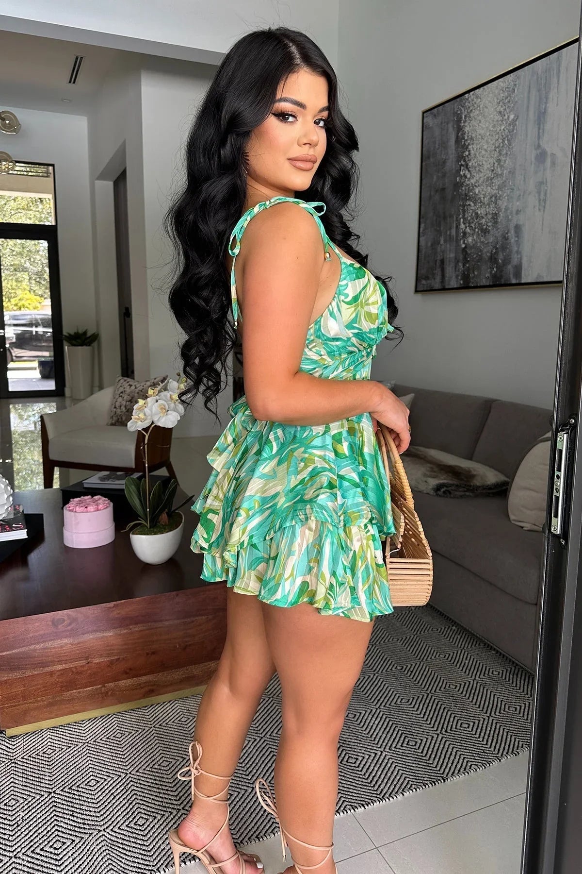 Tropical Luxe Ruffle Romper