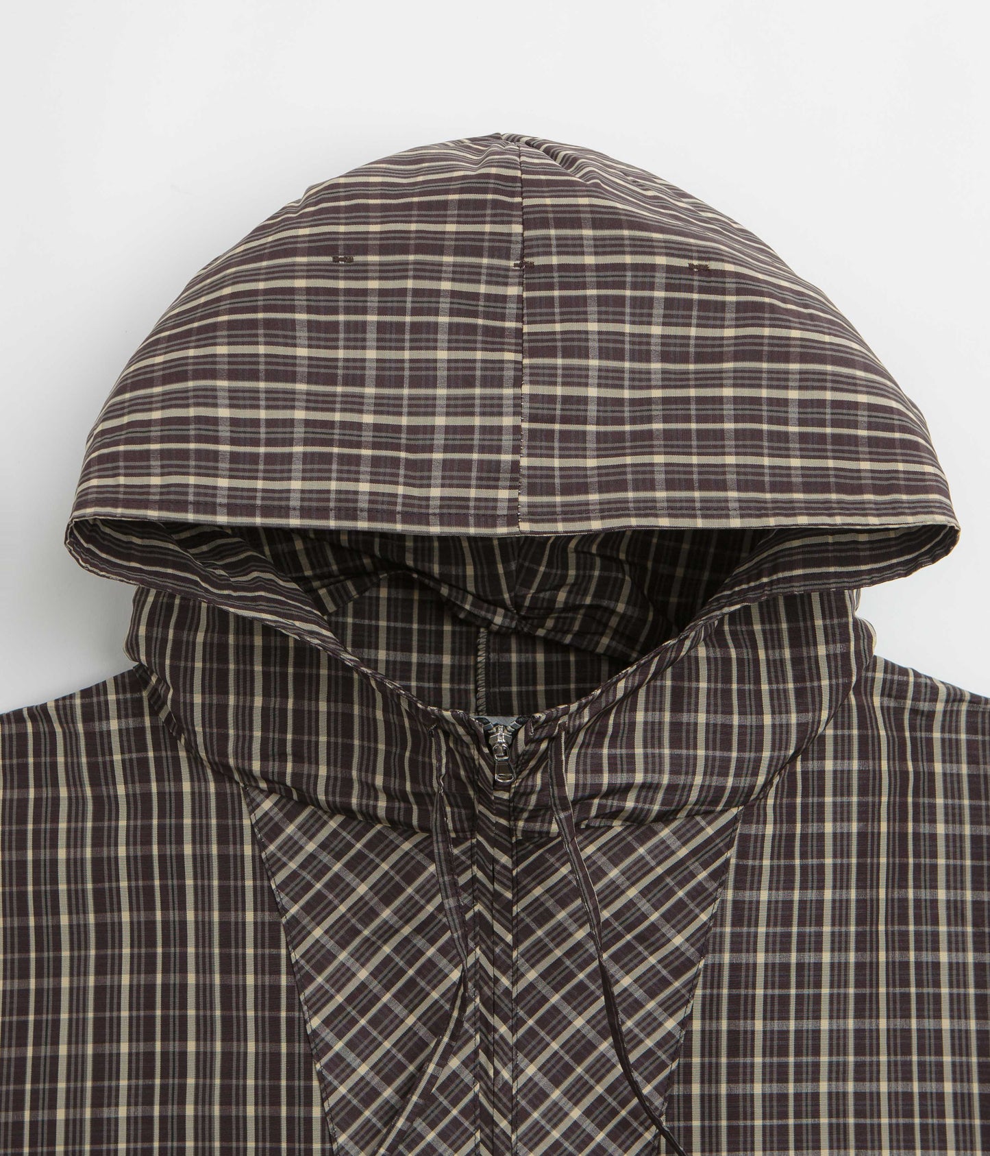 Umbro Checked Masked Anorak - Beige / Dark Brown