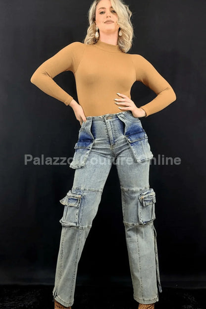 Utility Pocket Cargo Denim Pants