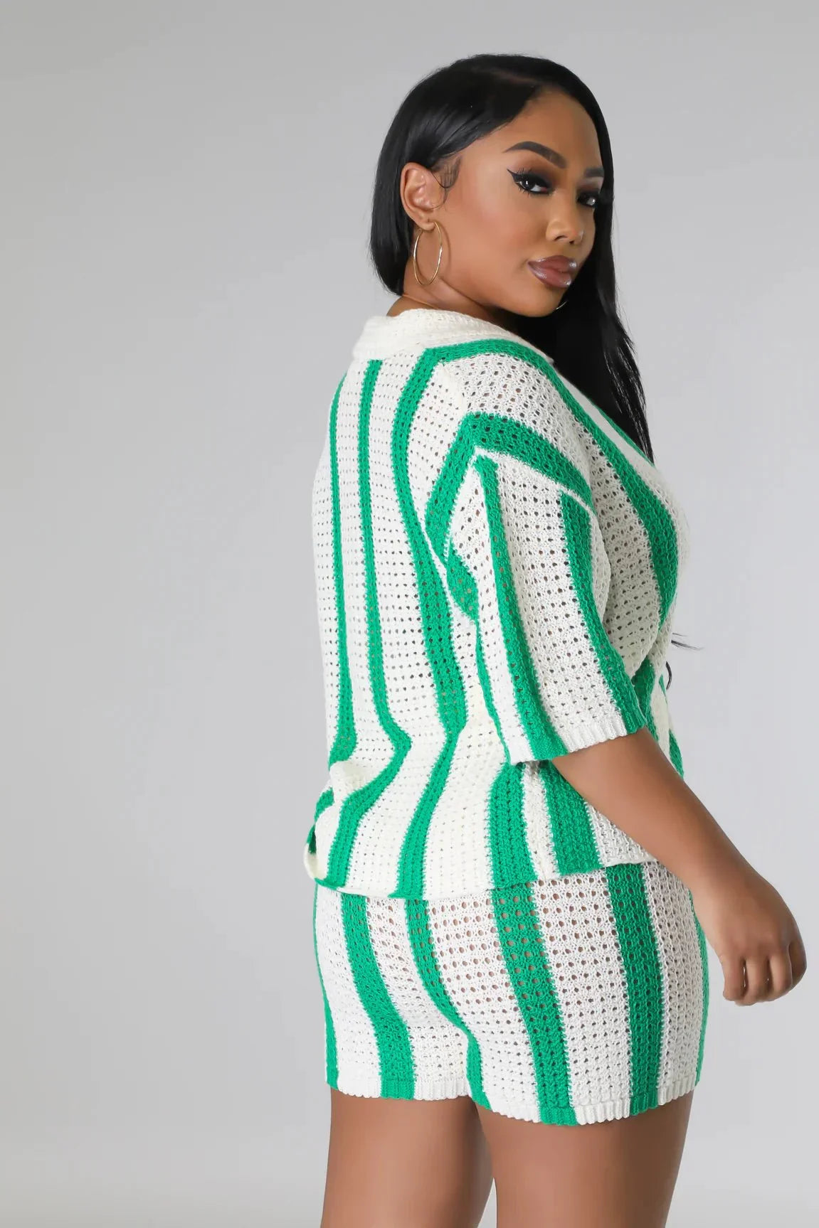 Vacation Mood  Shorts Set (Green)