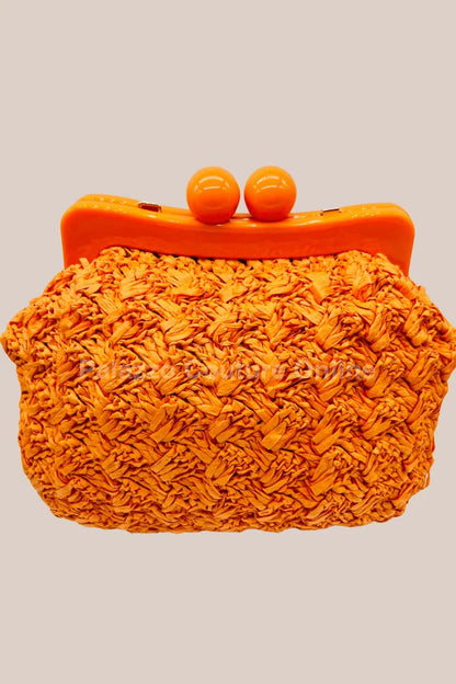 Vane Straw Vintage handbag (Orange)
