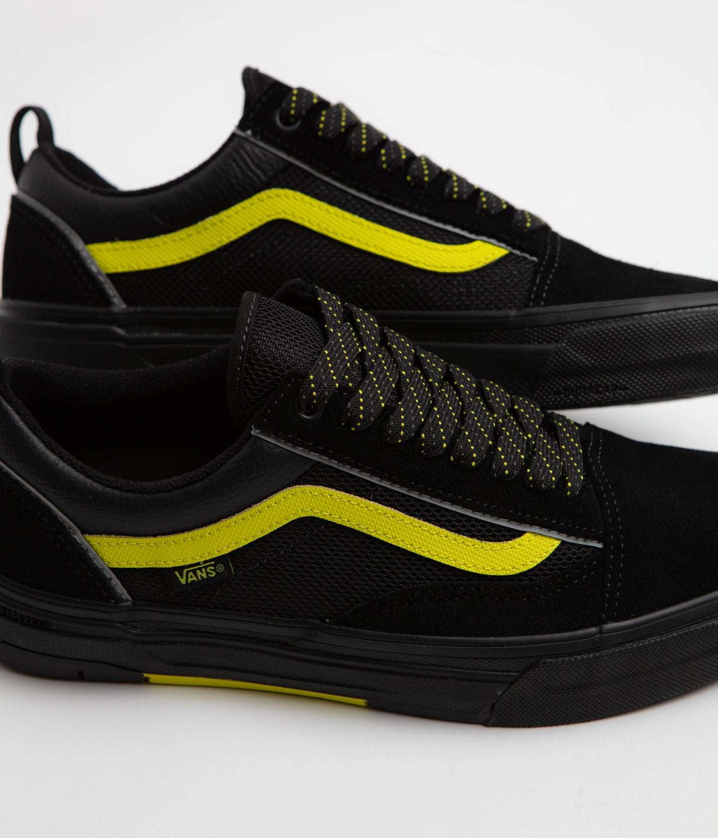 Vans Skate Old Skool Wafflecup Shoes - Reflective Black / Lime
