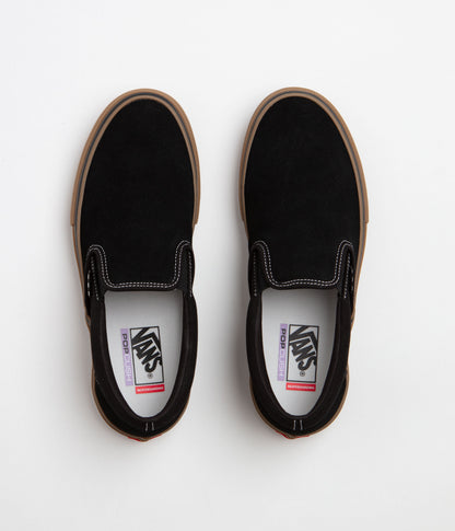 Vans Skate Slip-On Shoes - Black / Gum / White