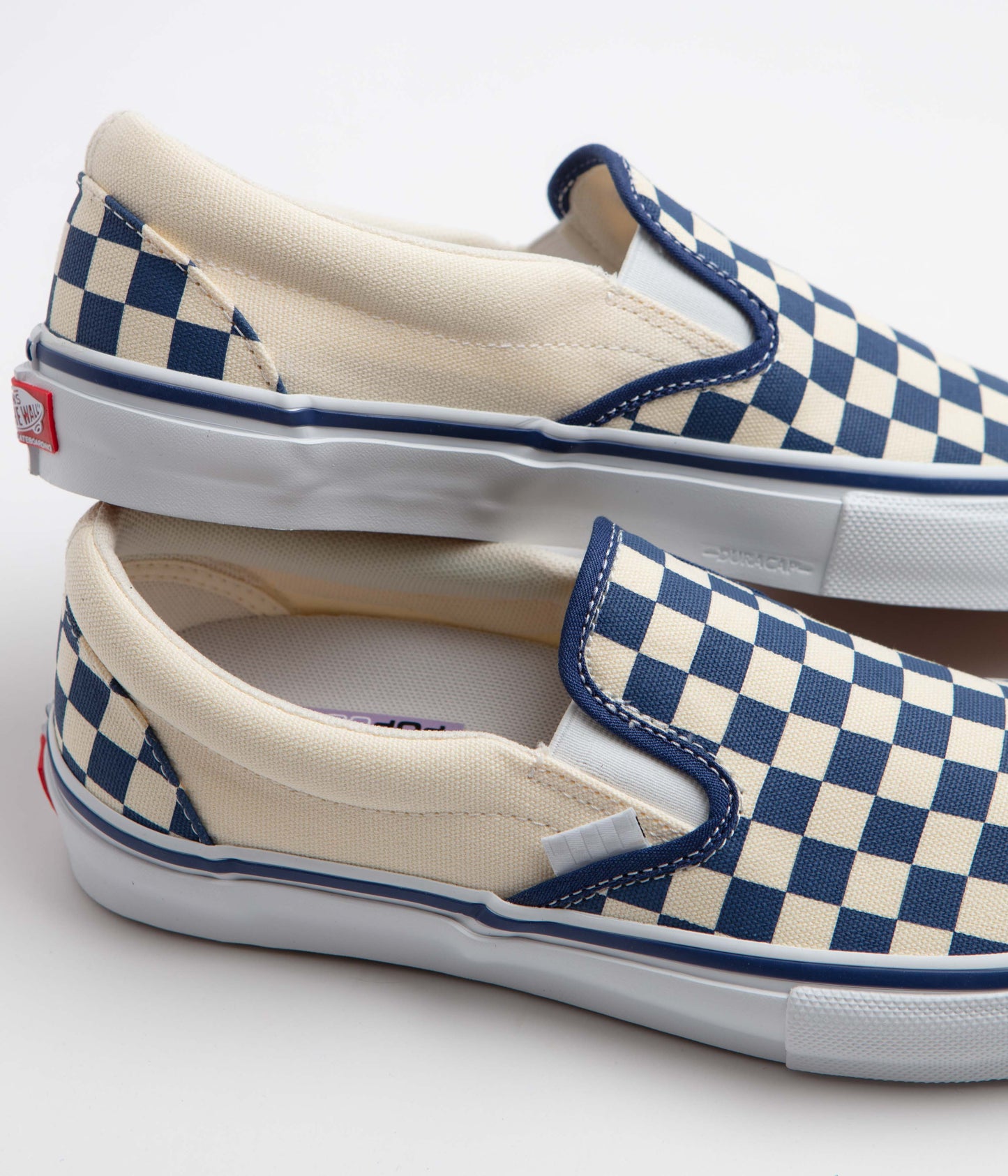 Vans Skate Slip-On Shoes - (Checkerboard) Blue / White