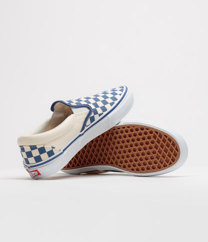 Vans Skate Slip-On Shoes - (Checkerboard) Blue / White