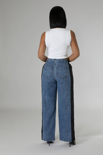 Wide Leg Pants Track with Elastic Waistband