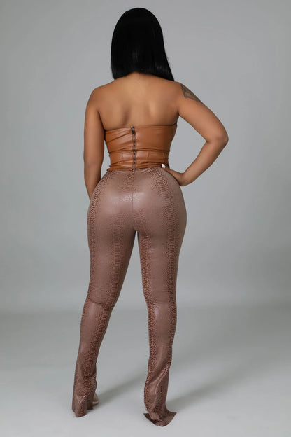 Wild Tamer Faux Leather Corset with Sweetheart Neckline
