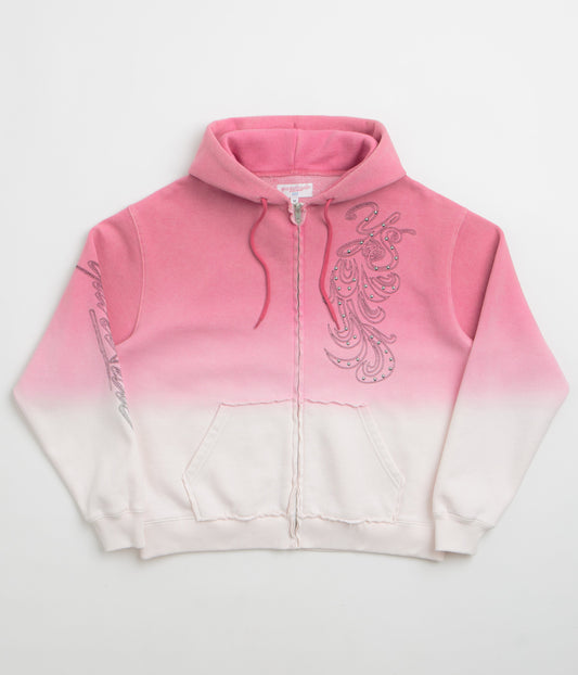Yardsale Ombre Full Zip Hoodie - Pink